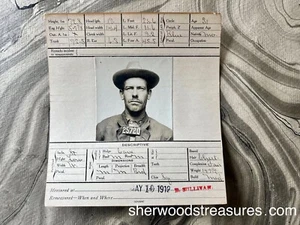 1912 MUG SHOT AMPUTEE FORGER SAN FRANCISCO POLICE DEPARTMENT CRIMINAL FRESNO - Picture 1 of 4