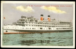 STEAMER ST. LAWRENCE, CAN. STEAMSHIP LINES POSTCARD - Picture 1 of 1