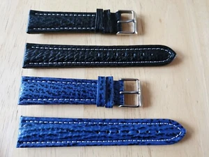 Hai Haifisch Uhrarmband, wahlweise 18, 20 oder 22mm, schwarz, dunkelblau - Bild 1 von 5