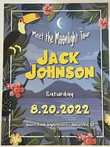 Jack Johnson Meet The Moonlight Tour Aug 20, 2022  Tour Poster, Atlanta, GA  NEW - Picture 1 of 5