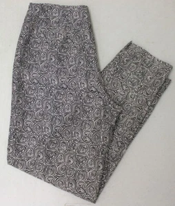 Allison Taylor Women's Silk Abstract Ankle Cropped Pants Side Zip Lined Sz 8 New - Picture 1 of 9