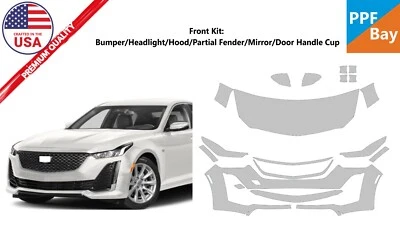 For Cadillac CT5 Luxury/Premium 20-24 Front End Paint Protection Film PreCut PPF - Image 1 of 4