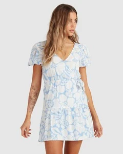Billabong BNWT Beyond Blue Wrap Dress Women's Size Large - Bild 1 von 11