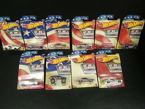 Hot Wheels Stars & Stripes Series 2019, Complete Lot of 10, American US Patriot  - Picture 1 of 8