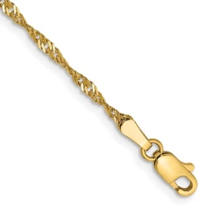 Pulsera tobillera Singapur 14K 10 pulgadas 1,70 mm - Imagen 1 de 3
