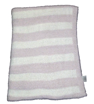 Lila & Jack Rosa Blanco Crema Rayas Chenilla Bebé Manta Seguridad Lovey 33x44 Foto 1 de 2