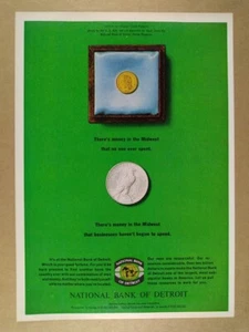1965 National Bank of Detroit 1879 Four-Dollar Gold Pattern vintage print Ad - Picture 1 of 1