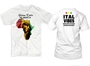 T-shirt reggae Jah Rastafari Haile Selassie Yellowman Vybz Kartel radici africane - Foto 1 di 1