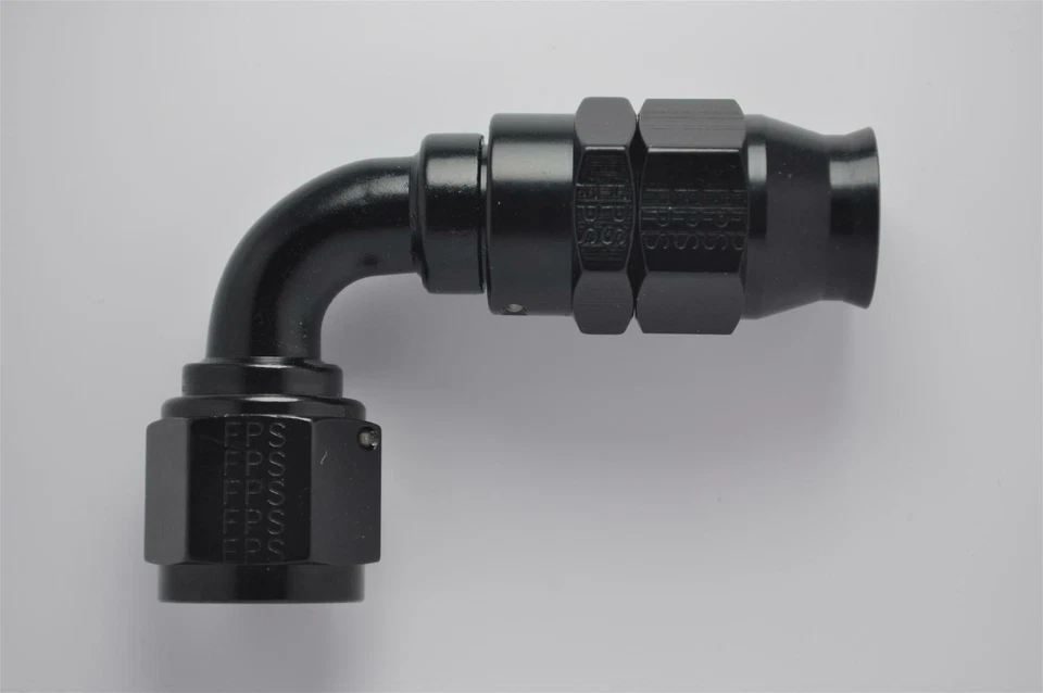 Fragola 689008-bl 8 an Aluminum Real Street 90 Degree Hose Ends Black IMCA CCR