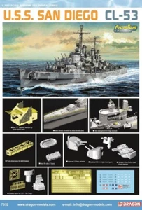 Dragon 1/700 USS San Diego CL53 Atlanta Class Light Cruiser Model Kit DML7052 - Picture 1 of 1