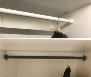 IKEA PAX Komplement Stahl Kleidung Kleiderschrank Schiene, weiß & dunkelgrau, 3 Größen, neu - Bild 1 von 10
