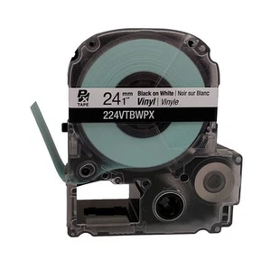 Cinta de etiquetas de vinilo Epson 224VTBWPX 1" negro sobre blanco - Distribuidor autorizado - Imagen 1 de 2
