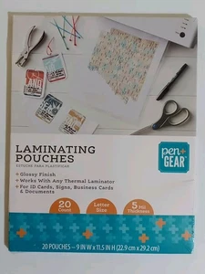 Pen+Gear paper Laminating Pouches 20 Count, 9"x 11.5", glossy finish 5 Mil - Picture 1 of 1