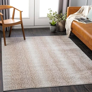 Pablo Antelope Print Area Rug,5'3" X 7'1",Camel/Light Gray - Picture 1 of 9