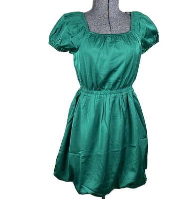 NWT J Crew Crewcuts Girls Satin Bubble Hem Dress Green Size 14 Holiday - Image 1 of 4