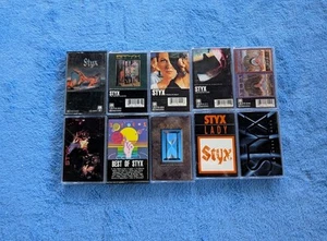 STYX 10 Cassette Tape Lot Rock Equinox The Grand Illusion Pieces Of Eight Corner - Picture 1 of 4