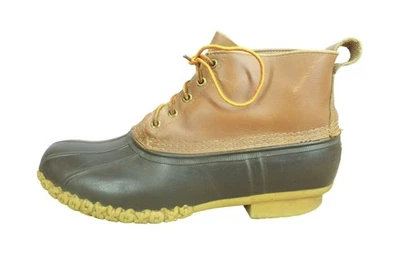 LL Bean Hombre Cuero Marrón Pato Botas Con Cordones Sin Forro Talla 13 M Foto 1 de 4