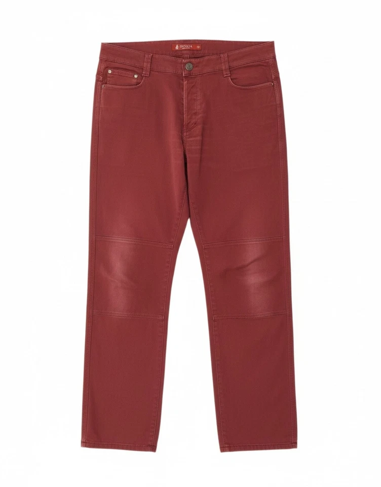Pantalones de mezclilla rectos SIVIGLIA para hombre W38 L31 algodón borgoña AC01 Foto 1 de 4