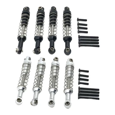 2Pair 62mm Alloy Shock Absorber Suspension For MN WPL C14 C24 RC Black/Silver - Image 1 of 4