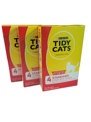 Caja de arena Purina Tidy Cats forros resistentes al desgarro lote de 3 cajas nuevas Foto 1 de 4