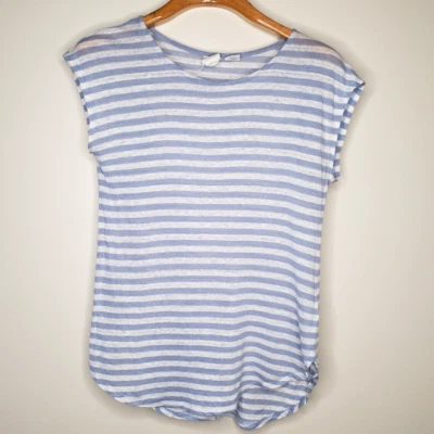 C&C California Linen Striped Top Sz S Sleeveless Boxy Coastal Beachy Boho  - Image 1 of 4