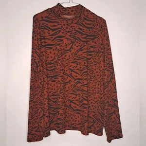 NWT No Boundaries Cheetah Print Pattern MockNeck 2X 20W-22W Long Sleeve Sweater - Picture 1 of 9