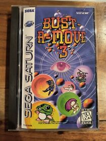 Bust-A-Move 3 (Sega Saturn, 1998). Complete w/Registration. Tested & Working!