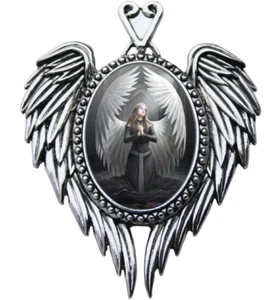 Prayer For The Fallen Pendant Necklace Anne Stokes Gothic Angel Enchanted Cameos - Picture 1 of 4