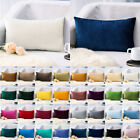 UK Colourful Velvet Soft Plain Cushion Cover Throw Pillow Case Sofa Decor 12x20"