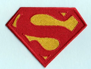 3" x 4" Small Embroidered Red & Yellow Christopher Reeve Superman Logo Patch - Picture 1 of 3