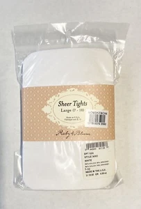 Ruby & Bloom Sheer Tights White Girls Size Large (7-10) - Picture 1 of 2