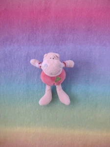 TOMMEE TIPPEE Pink Hippopotamus Hippo Rattle Clover Leaf Baby Toy Plush Bear - Picture 1 of 6