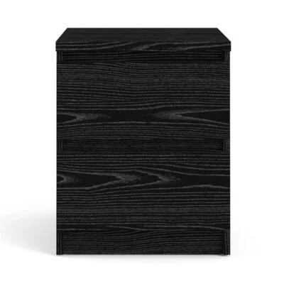 Mesita de noche de madera Tvilum Scottsdale con 2 cajones en negro Foto 1 de 4