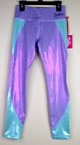 Justice Girls Color X Block Leggings Purple Size Medium (10) - Picture 1 of 8