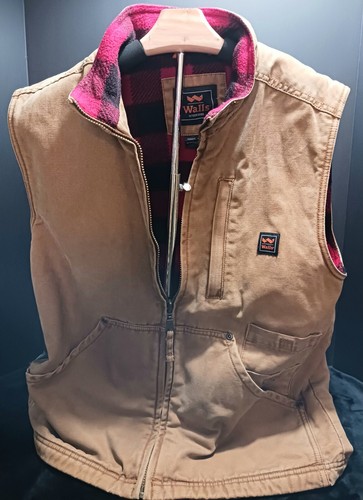 VETEMENTS Gilet da caccia Wells uomo taglia M gilet foderato trapuntato tasche zip intera tela marrone