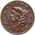 1816 N-7 R-3 Matron or Coronet Head Large Cent Coin 1c