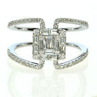 Natural 0.87ct Diamond Engagement Ring Invisible Set 18K White Gold G VS1 Square