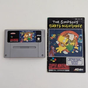 VG! Genuine Super Nintendo SNES Game + Manual The Simpsons Bart's Nightmare PAL - Picture 1 of 8