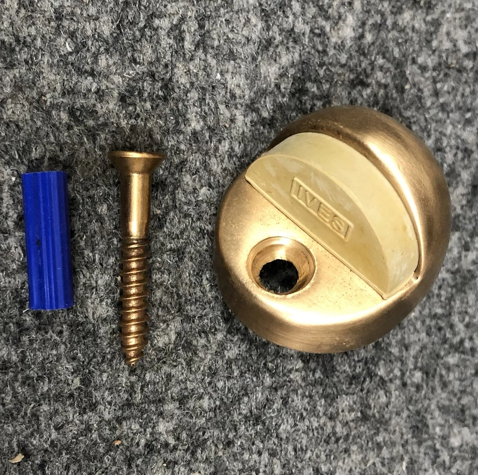 "Lote de 2 topes de puerta de piso de cúpula fundida de alta resistencia IVES 438B10 bronce satinado 1 3/8""" Foto 1 de 4