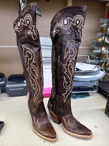 Dan Post Womens Kommotion Snip Toe Over the Knee High Heel Boots Size 7 M - Picture 1 of 8