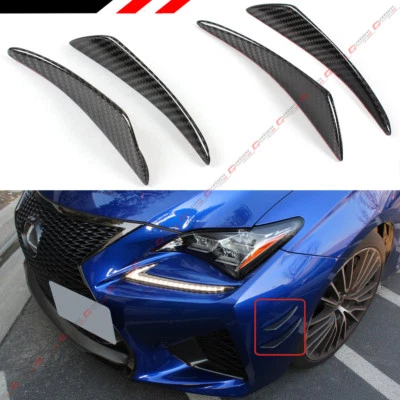 4 Pcs Carbon Fiber Bumper Fender Side Shark Fins Canards Splitters For Lexus - Image 1 of 4