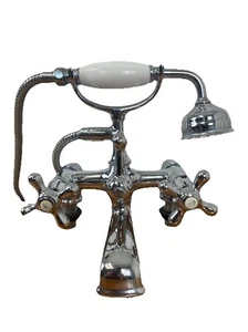 Vintage Bath And Shower Mixer Taps Chrome Victorian Style - Picture 1 of 8