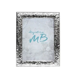Cornice Portafoto Lucida Effetto Stropicciato cm 9x13 in Argento - Foto 1 di 5