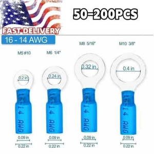 16-14AWG Wärmeschrumpf Elektro Drahtverbinder Ring Spaten Crimp Klemmen - Bild 1 von 4