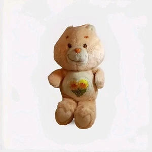Care Bears Vintage Friend Bear Sunflower Plush Stuffed Kenner 1980s Peach - Picture 1 of 7