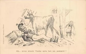 Eh.. m ́an n ́oute Vache qu ́a fait un Pompier Feuerwehrmann Feuerwehr Postkarte 05.79 - Bild 1 von 2