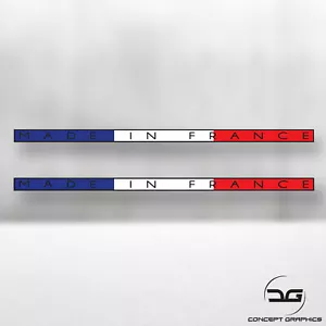 2x Made in France French Flag Stripe Euro Car Window Bumper Vinyl Decal Stickers - Picture 1 of 3