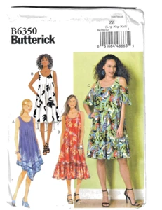 Butterick Misses Pullover Very Loose-Fit Flared Dress Pattern B6350 L-XL-XXL - Picture 1 of 4