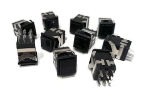 10pcs KD2-22 Non Locking Push Button with Green LED 19x19mm 8 Pins 3A 250V ON-ON - Picture 1 of 2