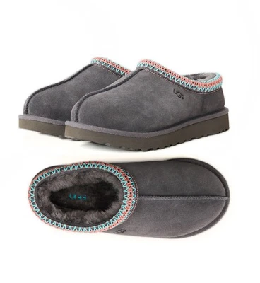 NUEVO 100% Auténtico UGG Para Mujer Tasman II Cuello Trenzado Zapatilla Zapatos Gris Oscuro Foto 1 de 4